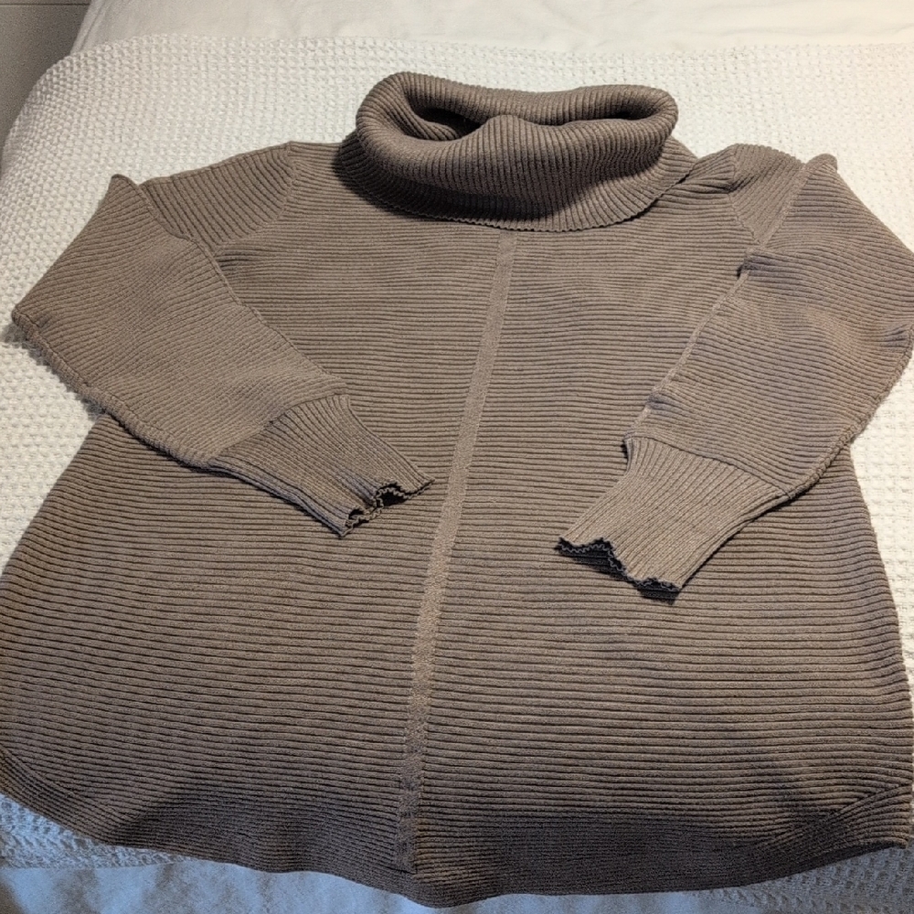 Cyrus Taupe Cowl Neck Sweater